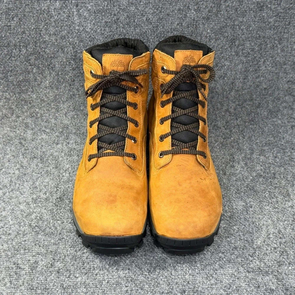 Timberland Premium Waterproof Boots Men's 15 Brown Leather Lace Up Work Hiking